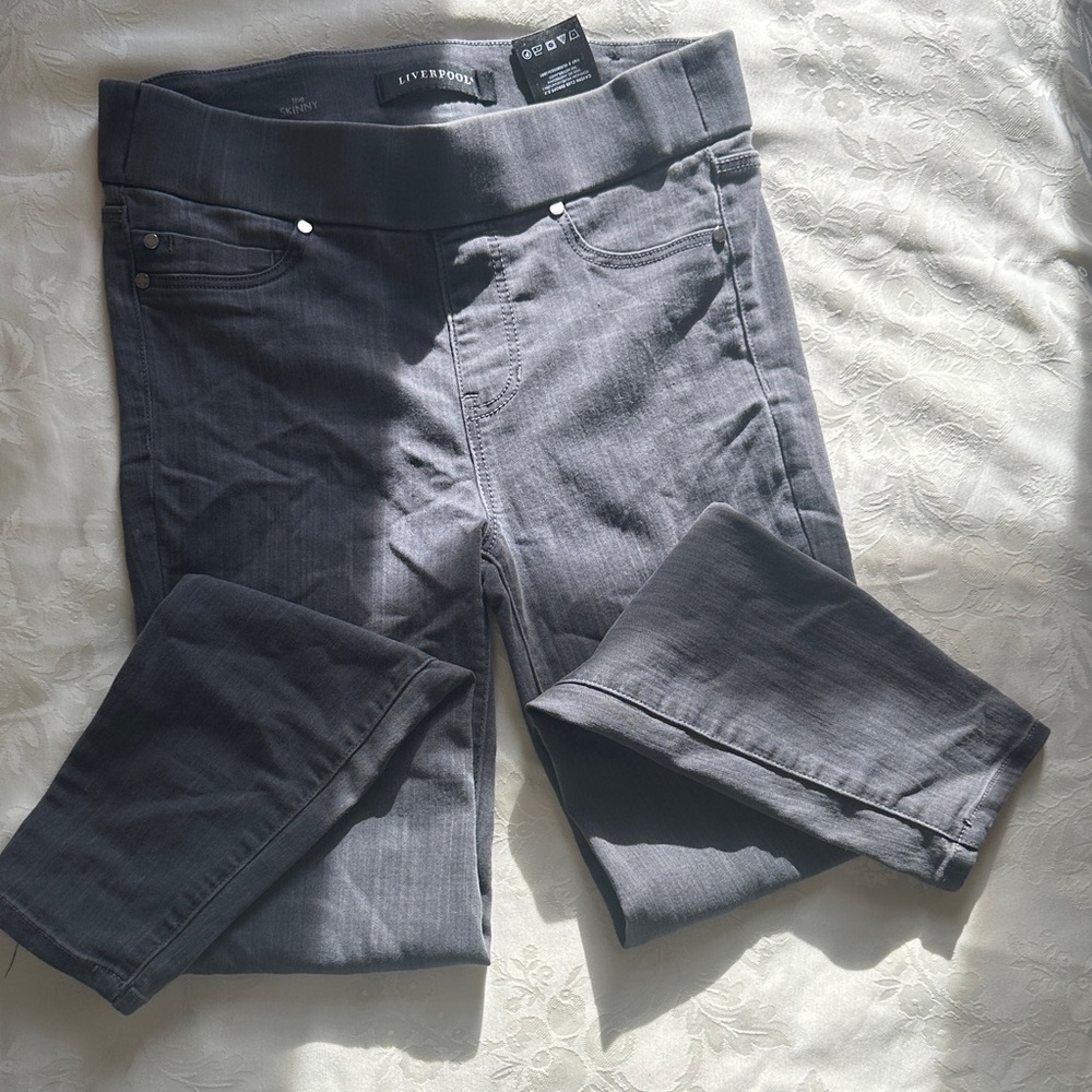 Liverpool Charcoal Denim Pants